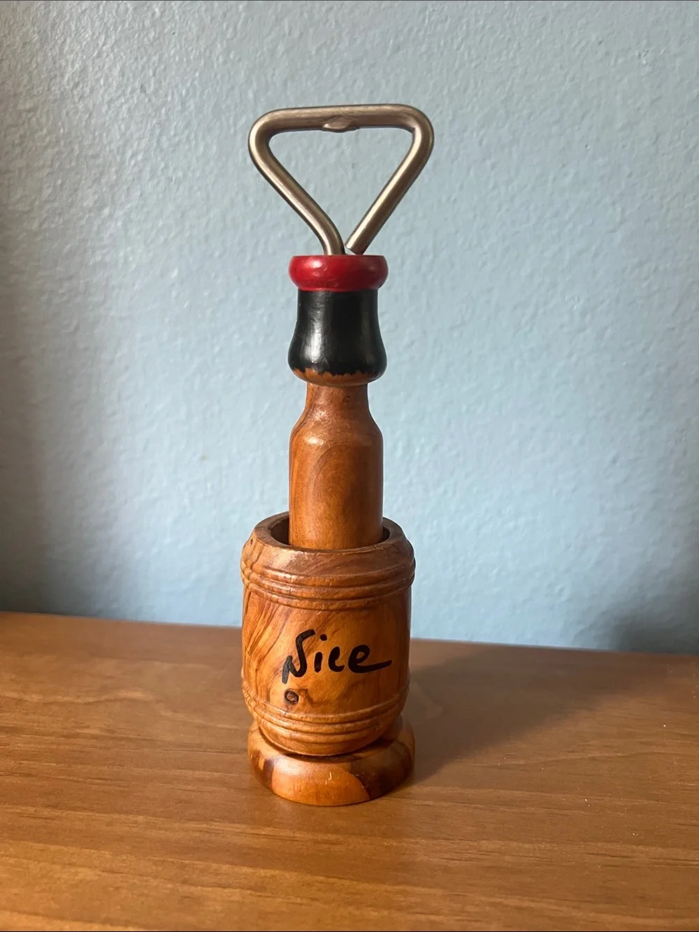 Vintage Handmade 1950s Wooden Bottle Opener Barrel NSFW Funny Surprise